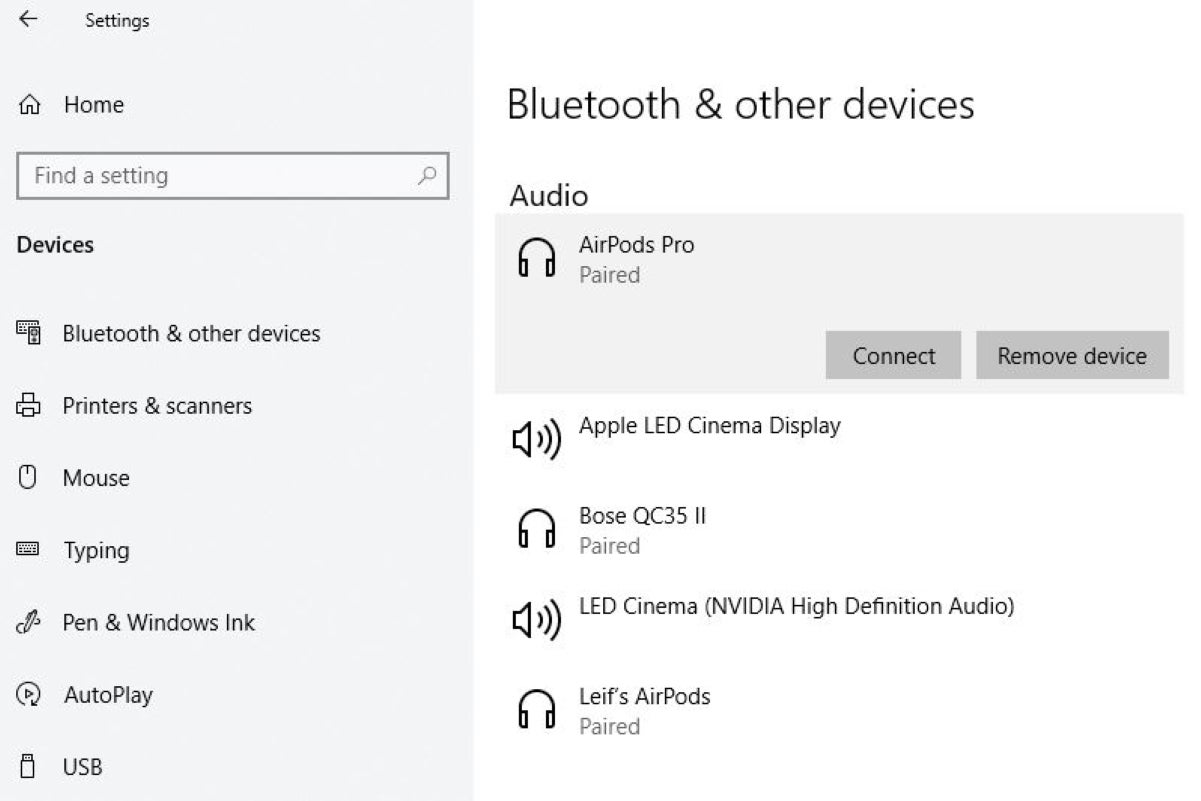 Airpods windows 10