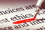Ethics is underscored heavily in a document [morality, ethical, ethics]