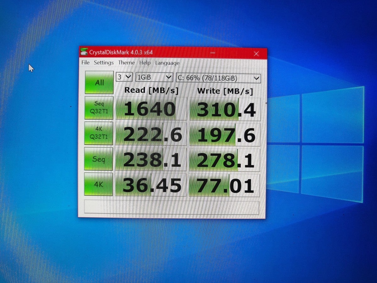 Microsoft Surface Go 2 crystaldiskmark ssd speed