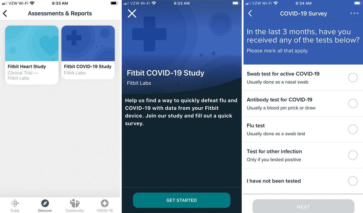 fitbit covid study