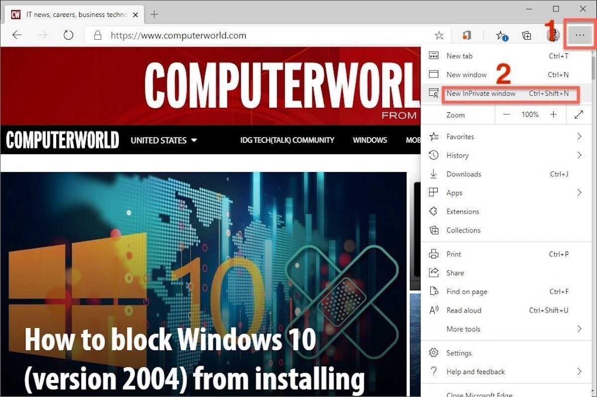 How To Go Incognito In Chrome Edge Firefox And Safari Computerworld