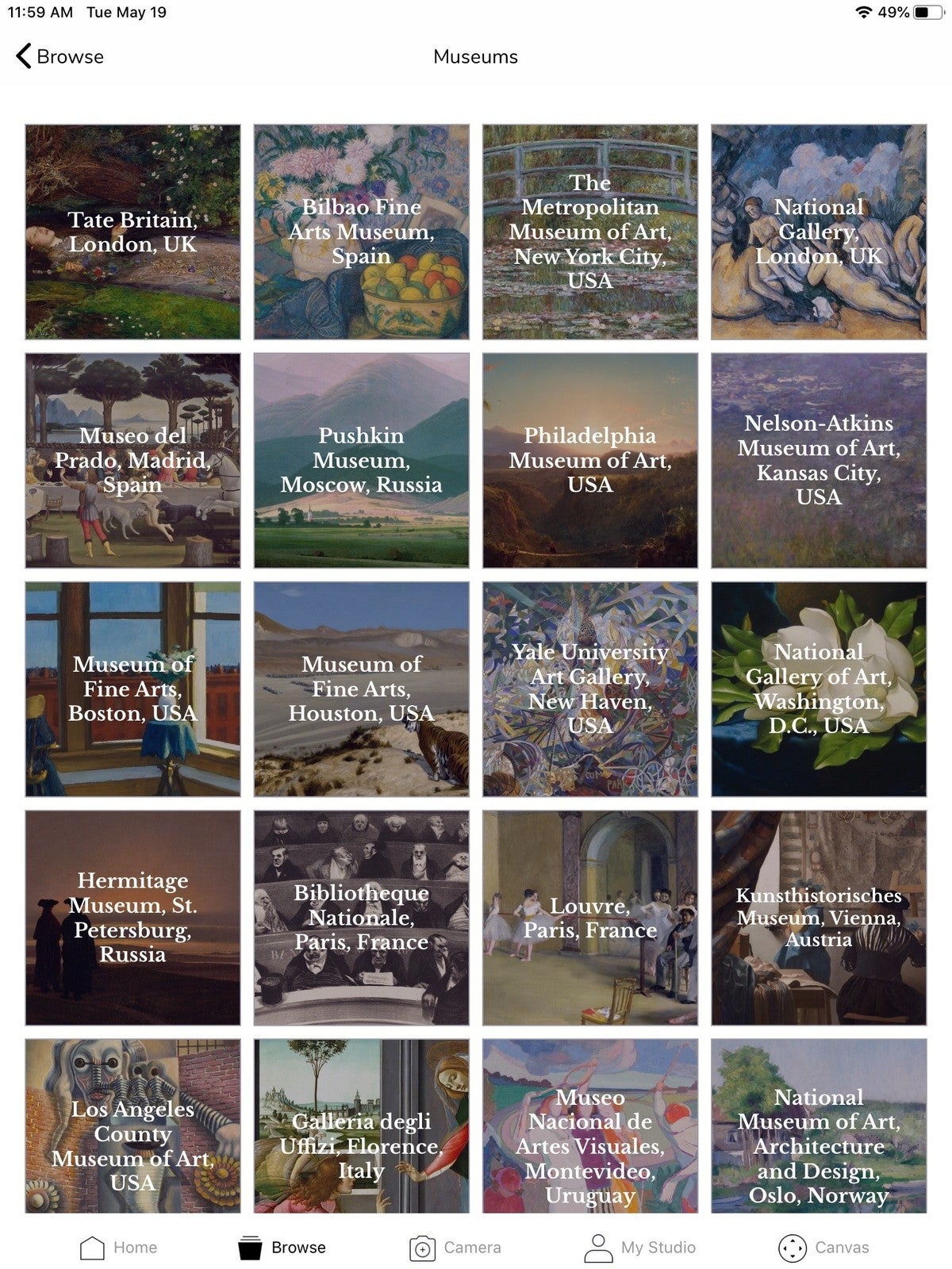 meural sub museum list