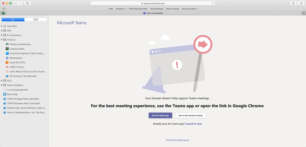 microsoft teams 4 unsupported browser
