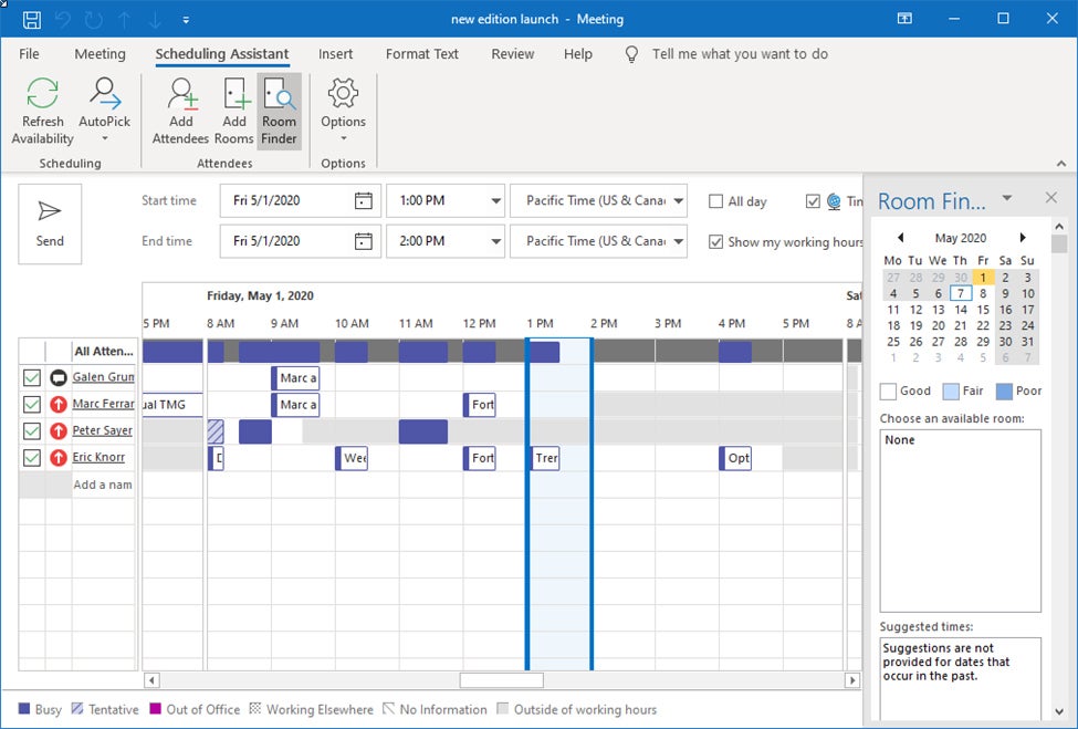 outlook scheduling windows 2