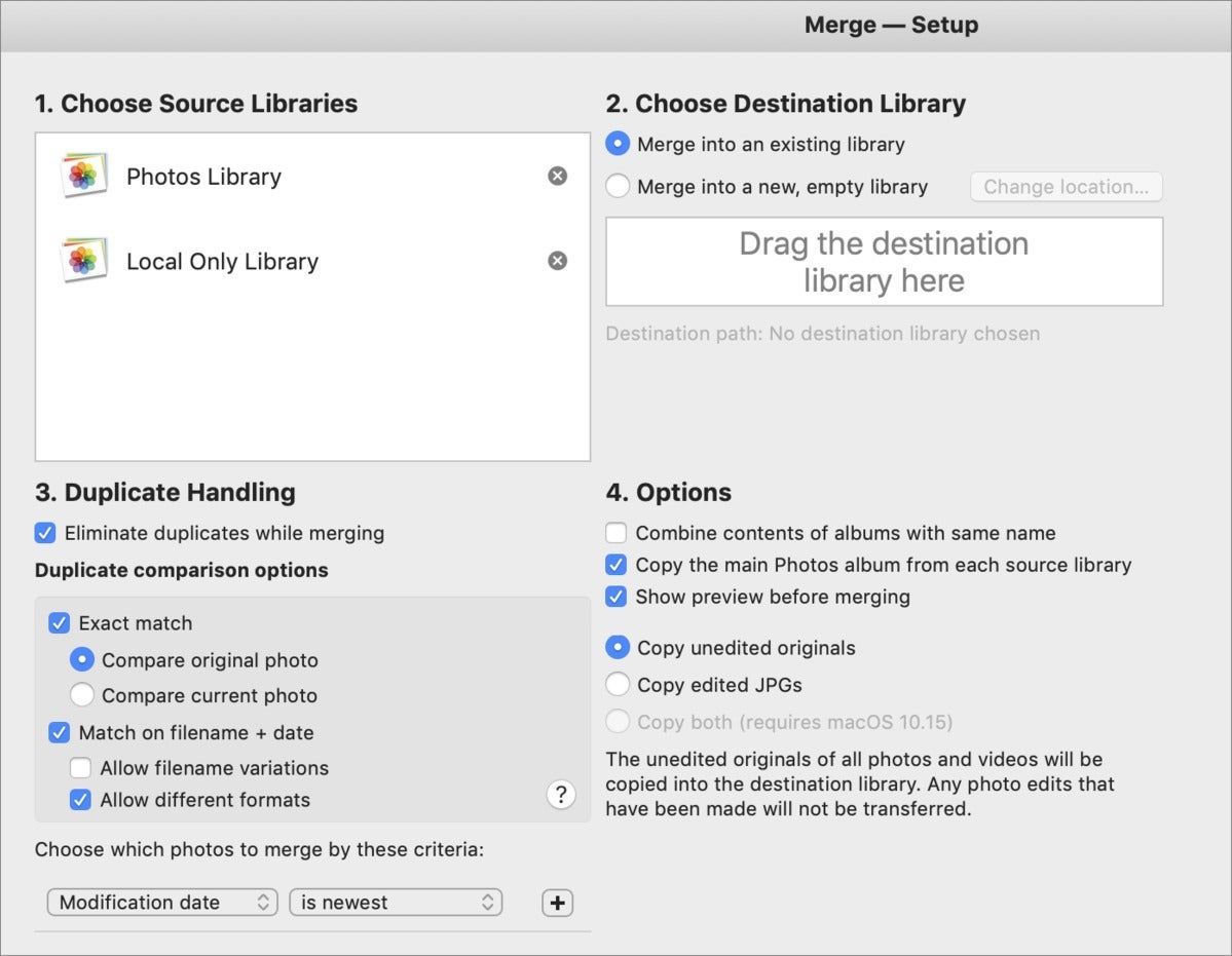 Compare 2 photo libraries mac