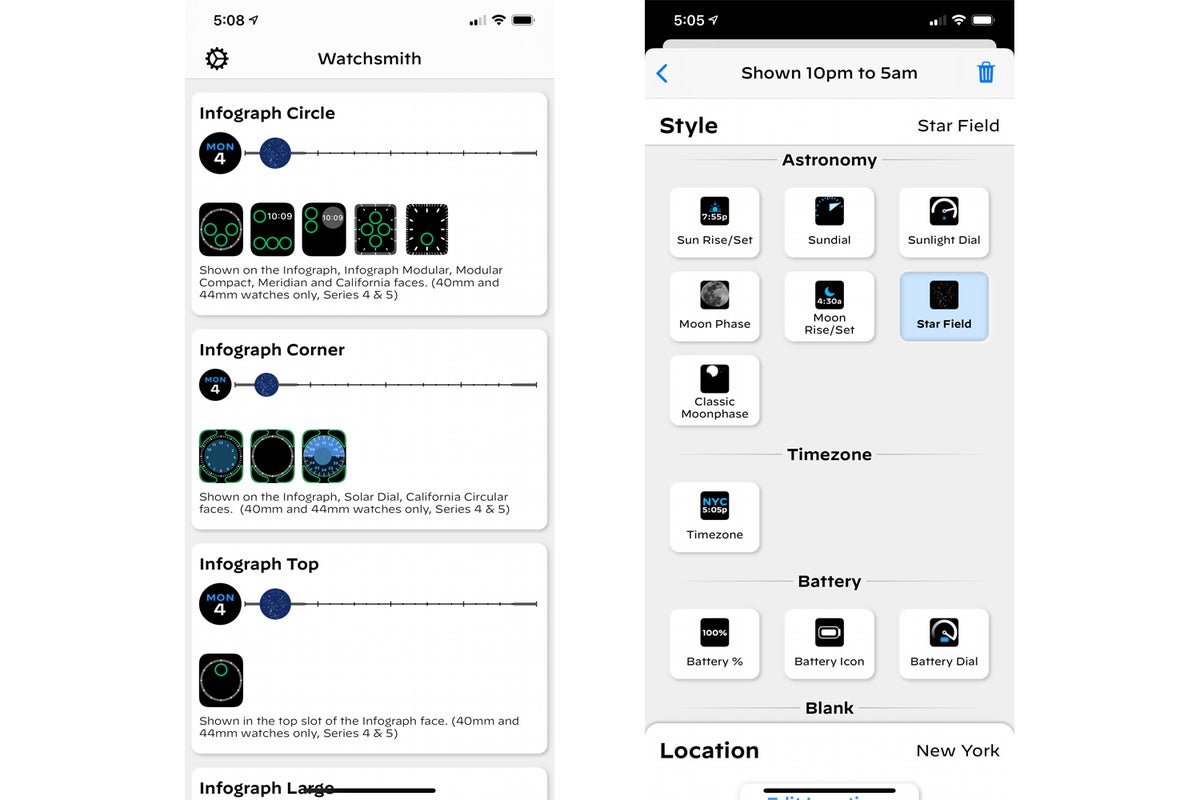 watchsmith iphone watch faces star field