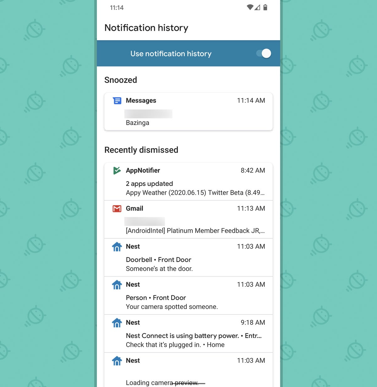 Android 11: Notification History