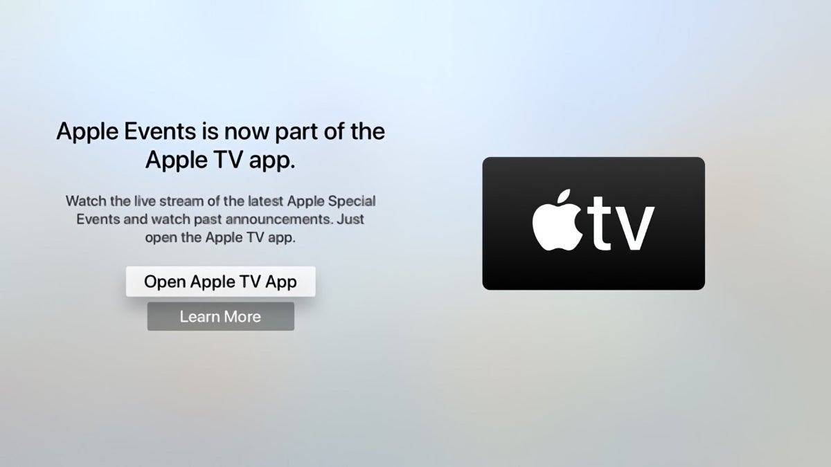 уведомление о событии appletv