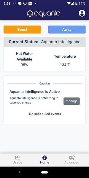 aquanta water avail and temp