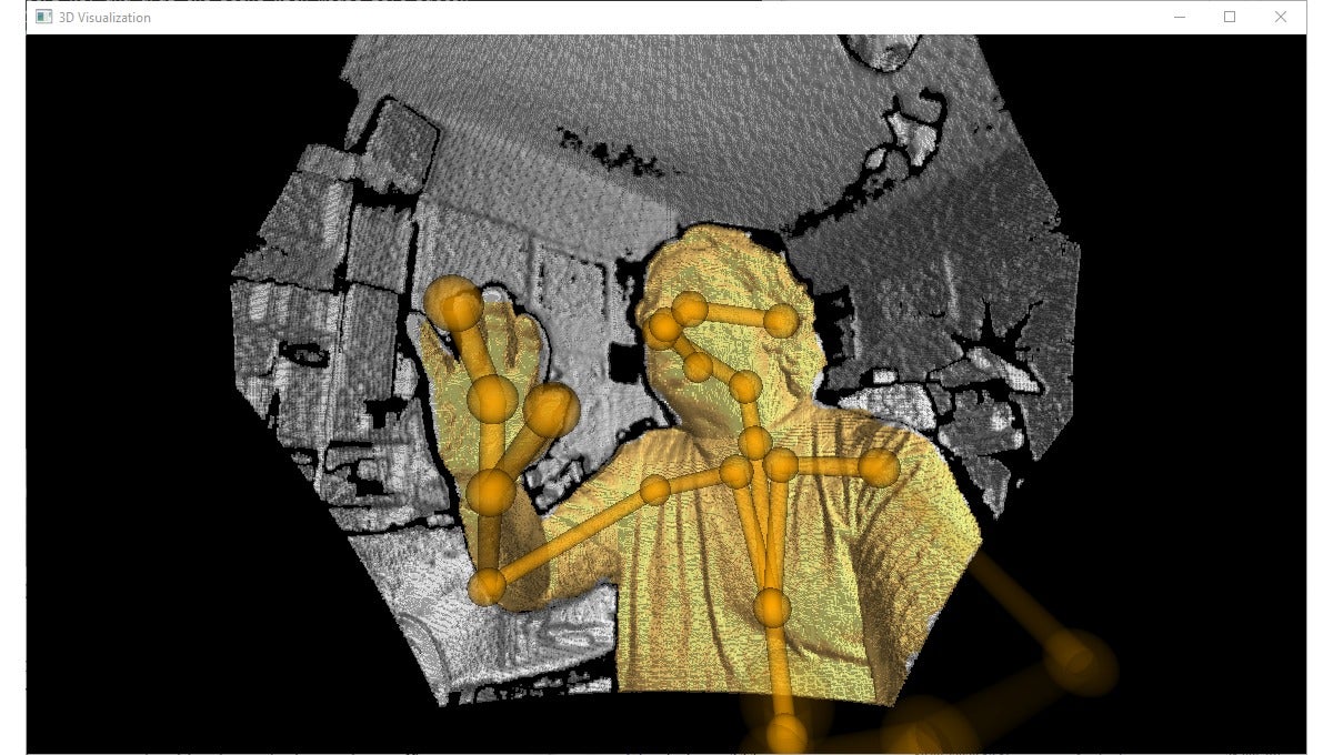 The image processing from Microsoft Kinect identify the skeleton
