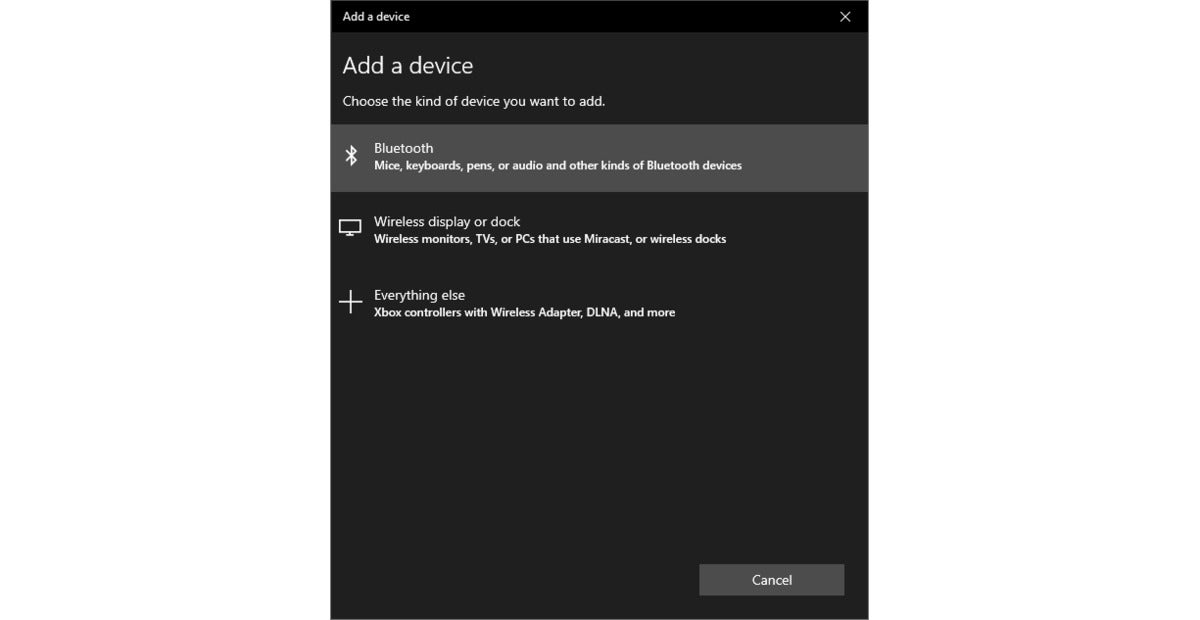 bluetooth paring in windows 10