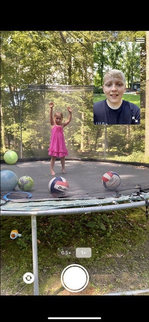 camera frontback portrait trampoline