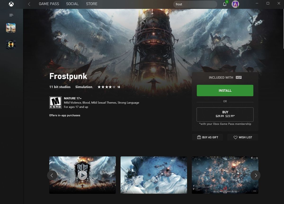 frostpunk xbox game pass