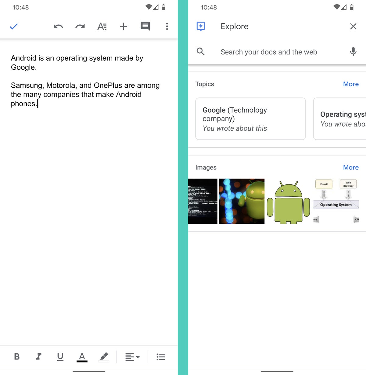 Google Docs Android: Explore