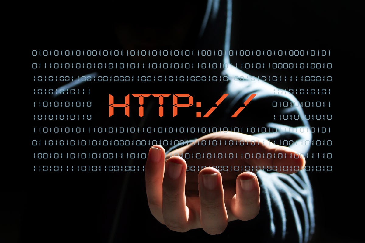HTTP prefix sympolizing a web address / URL/ domain being manipulated by a hacker.