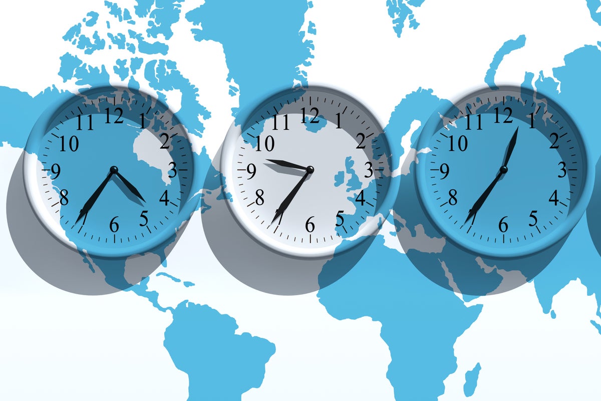 Clocks Showing Different Time Zones