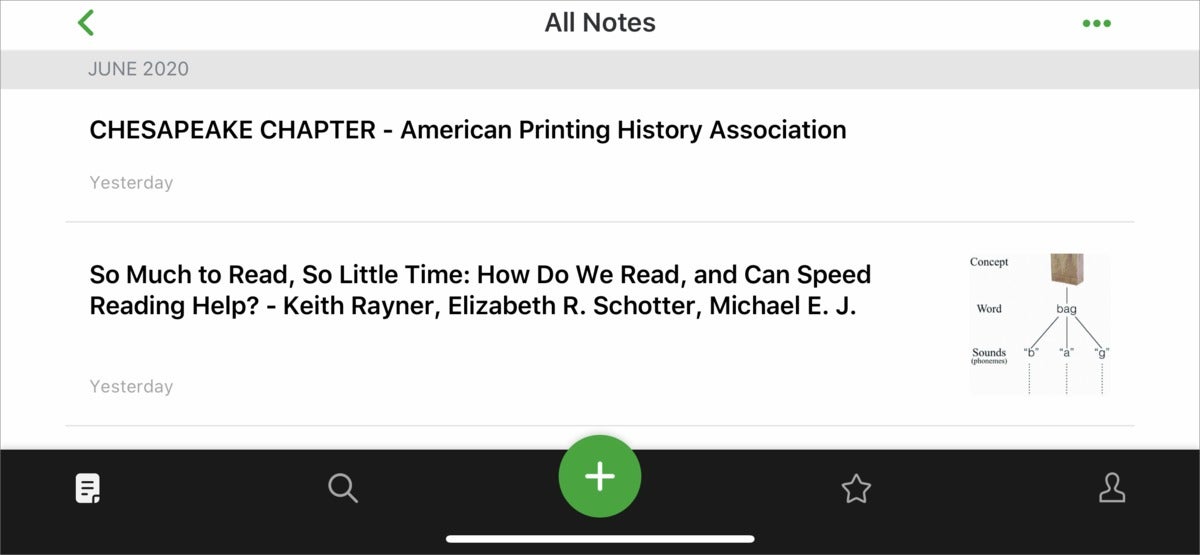 readlater evernote ios list