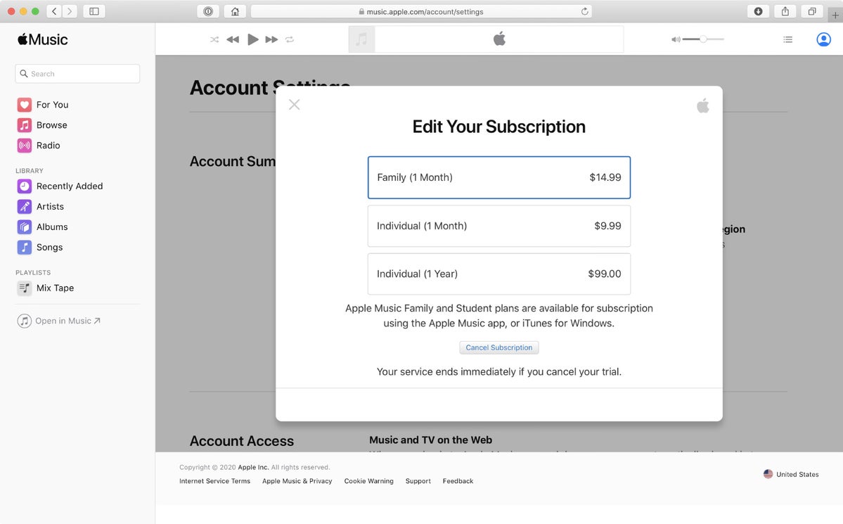 Apple убрала поддержку веб приложений. Music.Apple.com отменить подписку.