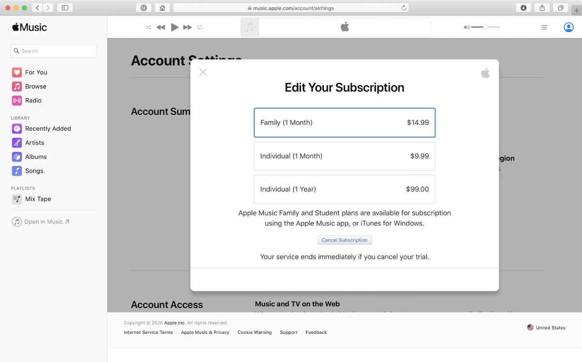 apple music web edit subscriptions