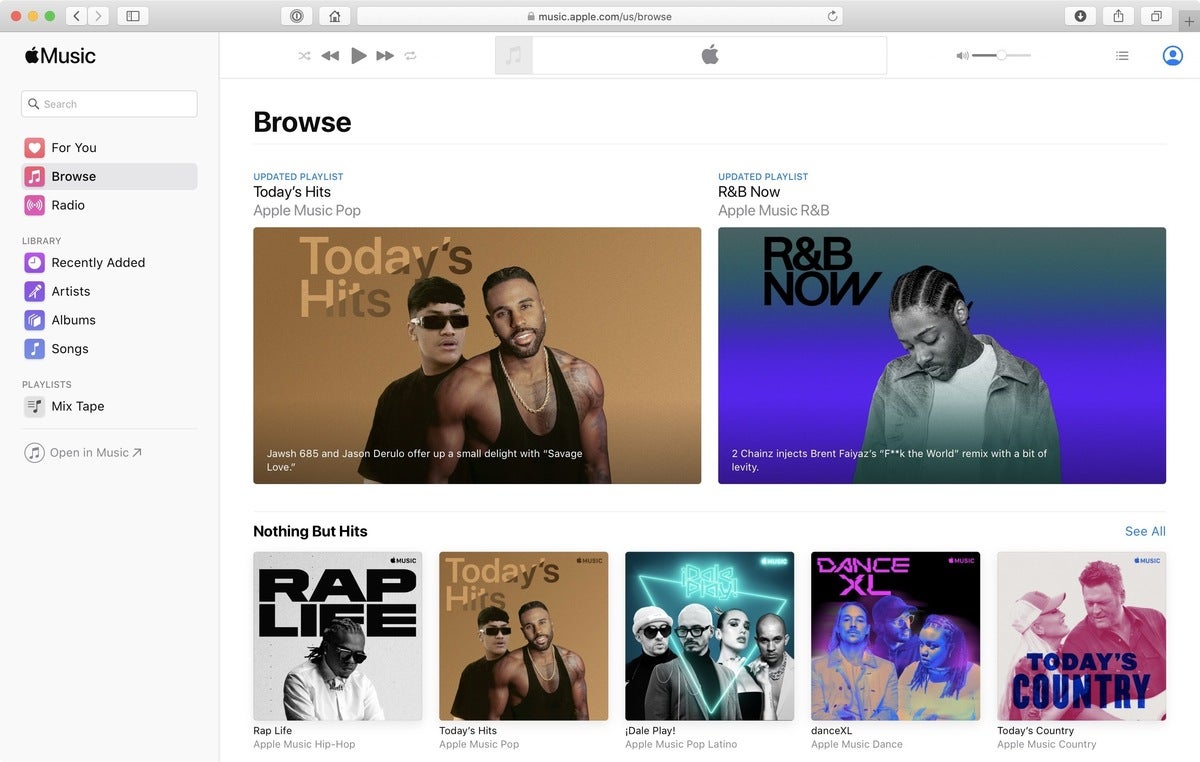 apple music web interface catalina