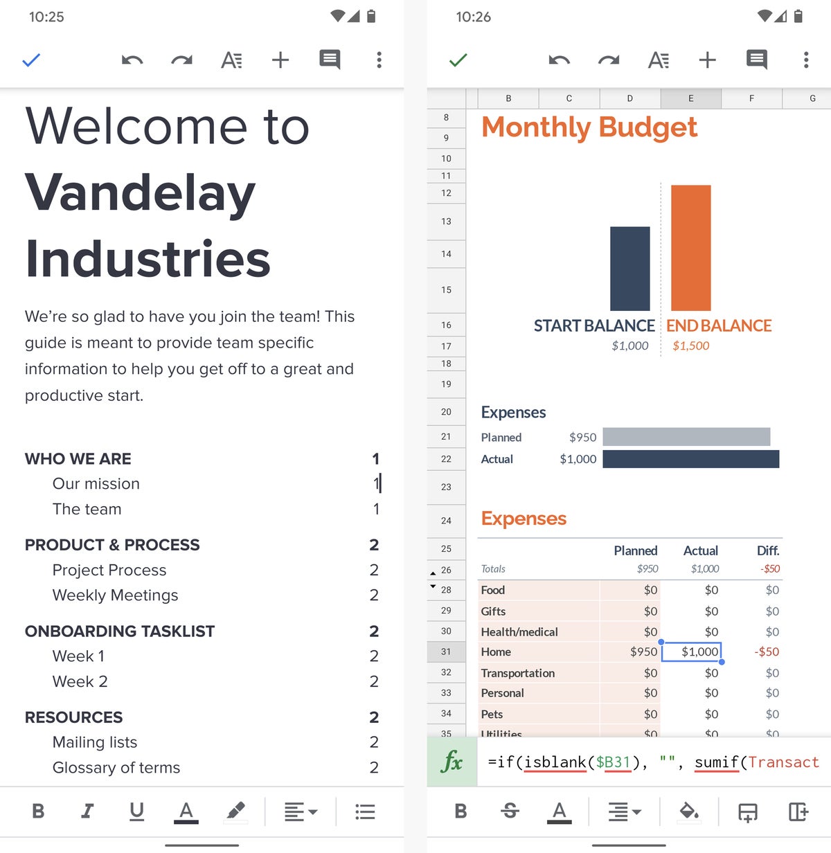 best android office apps 03 google docs sheets