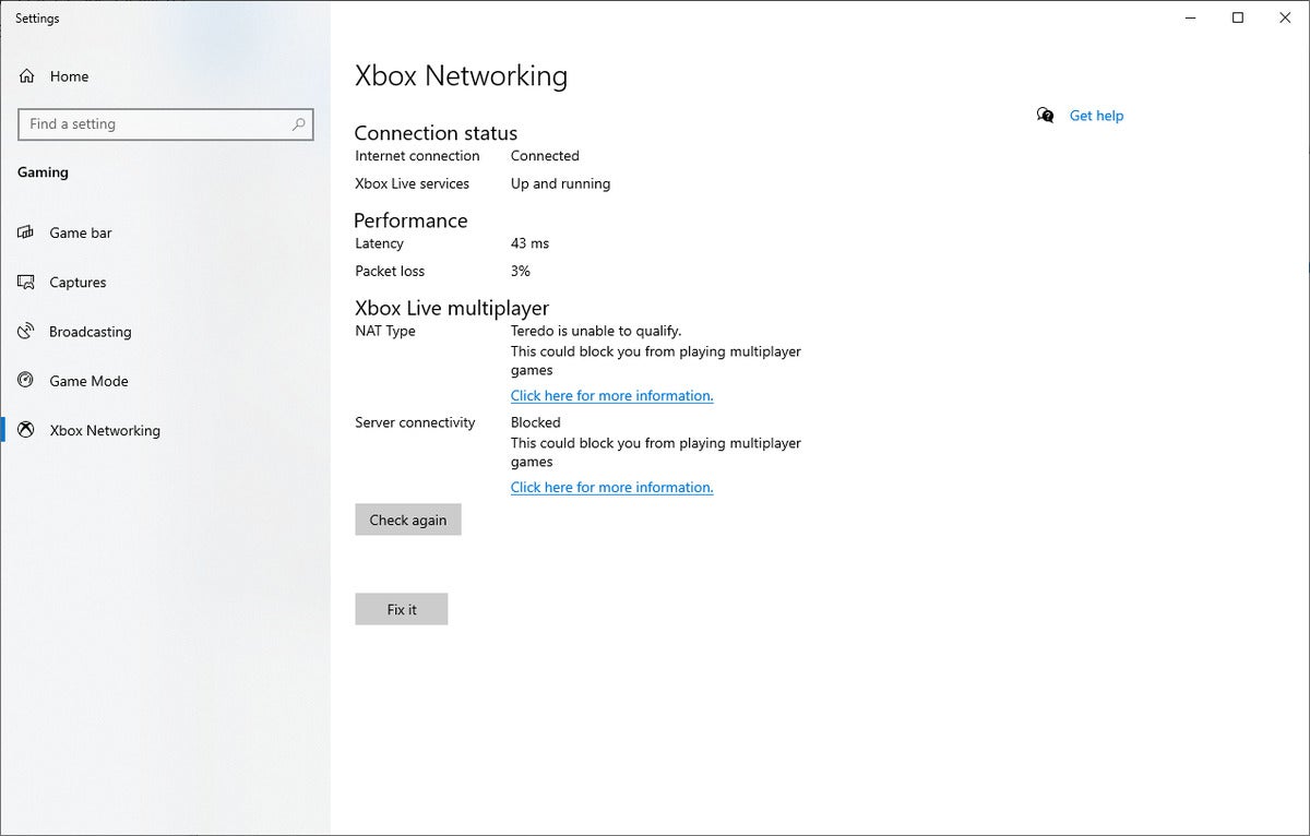 xbox live networking status screen full screen