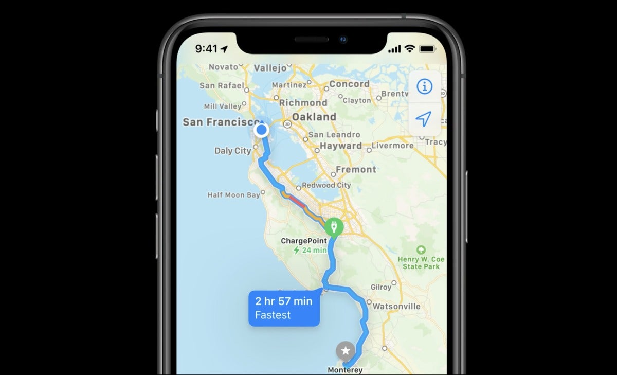 ios14 maps evrouting