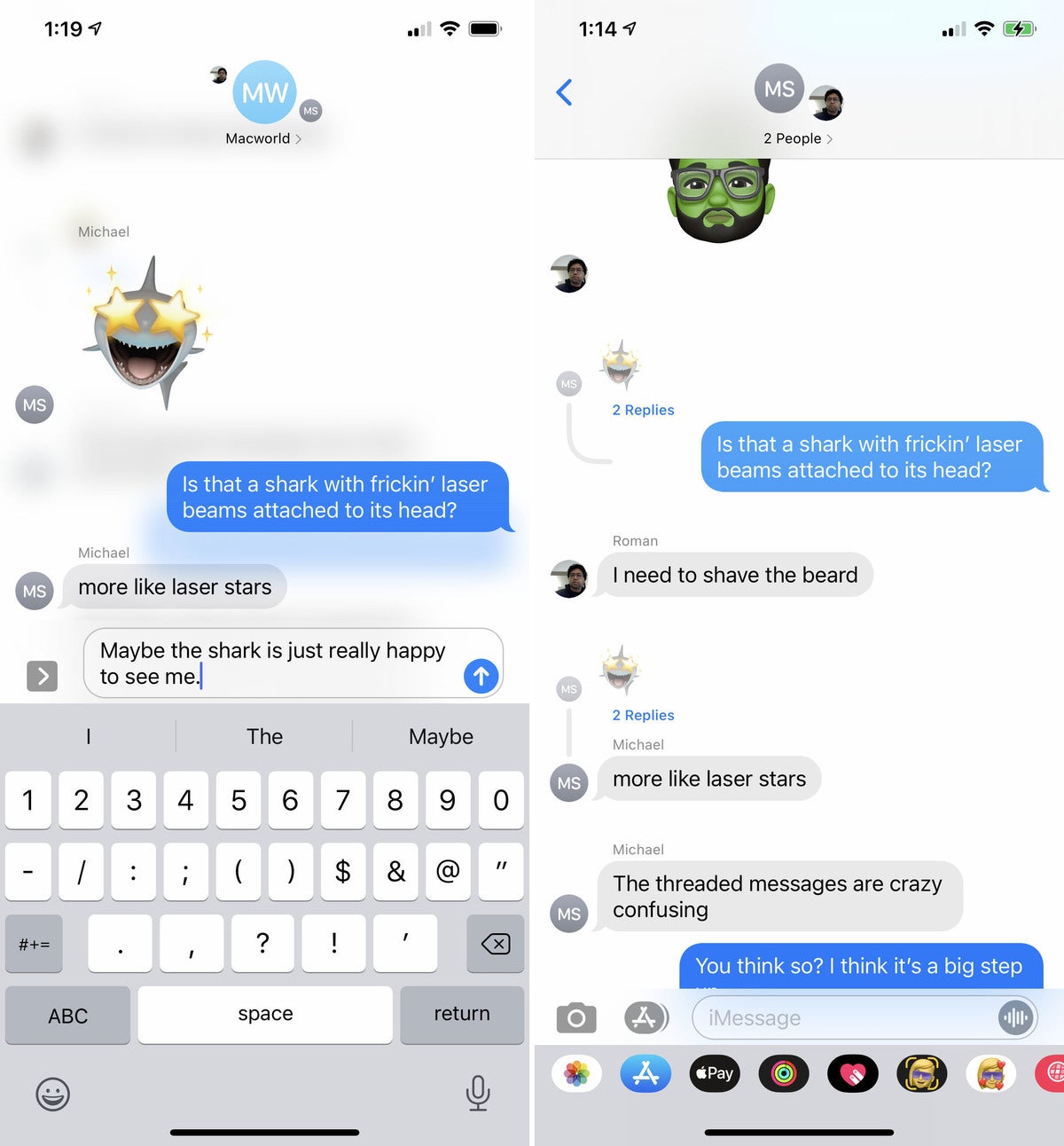 ios14 messages inline