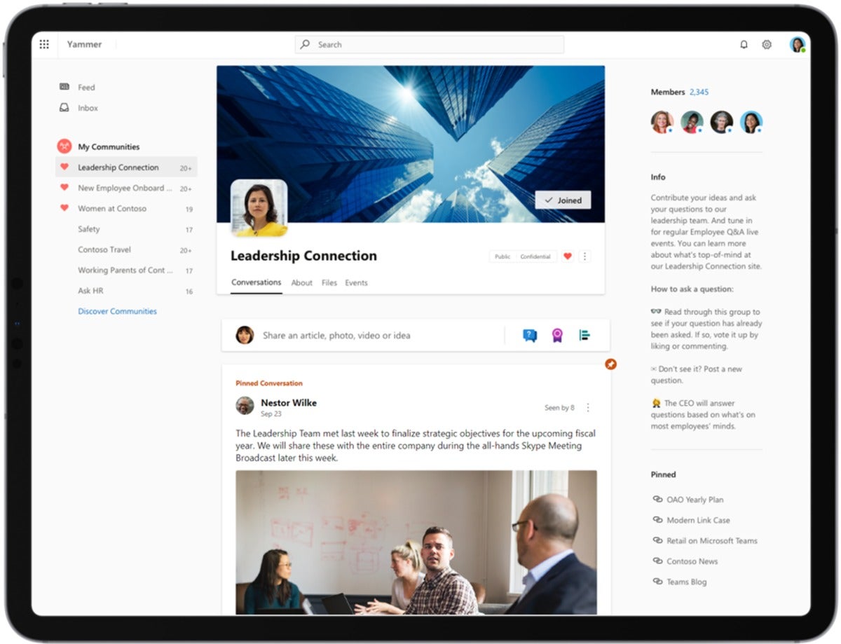 New Microsoft Yammer fluent