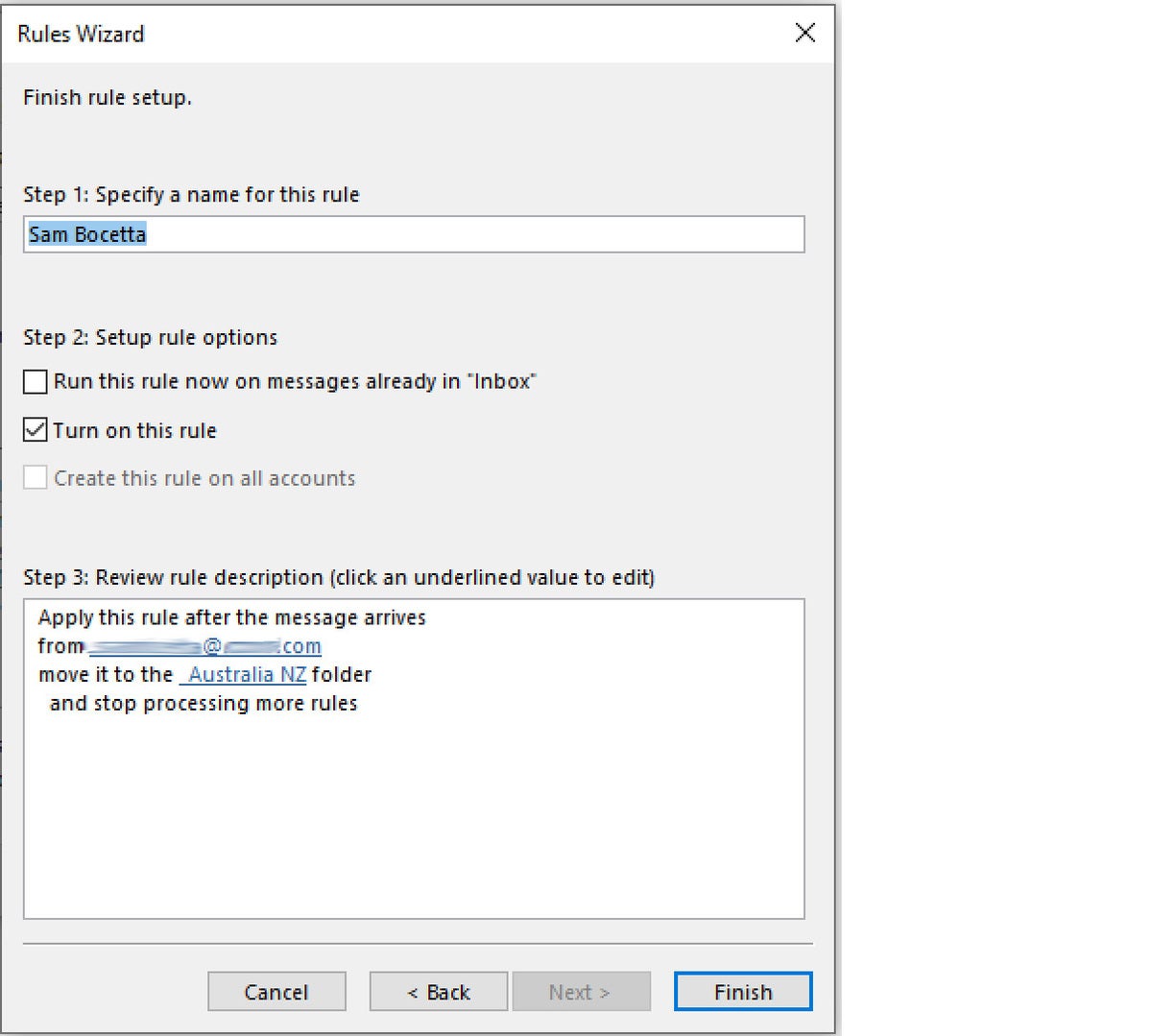 outlook mail rules5 windows rules wizard4