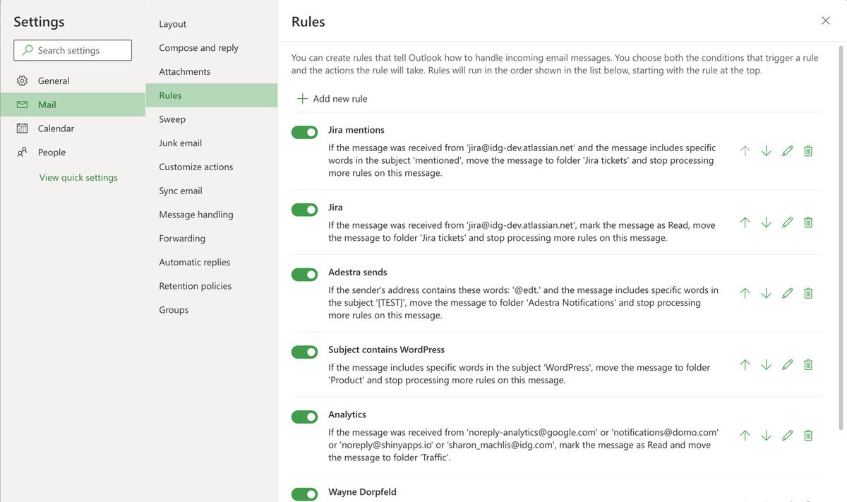 outlook mail rules8 web settings rules