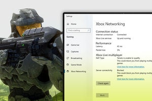 master chief next to windows 10 xbox networking status screen