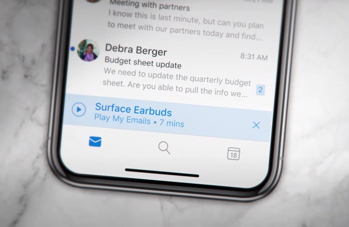 play my emails ios microsoft