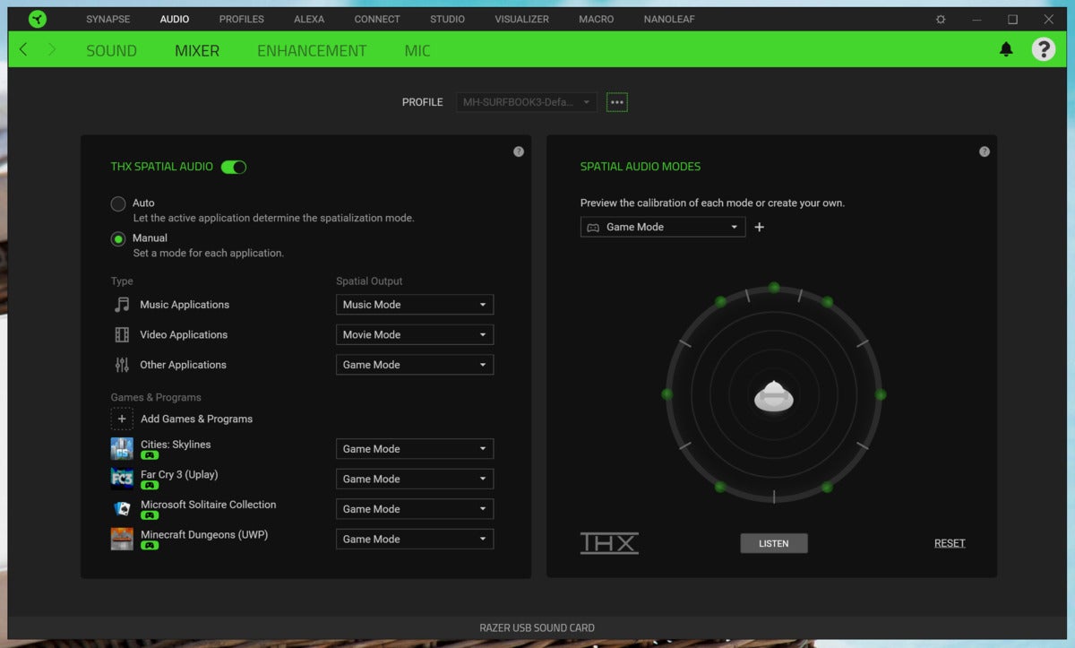 razer blackshark v2 mixer screen