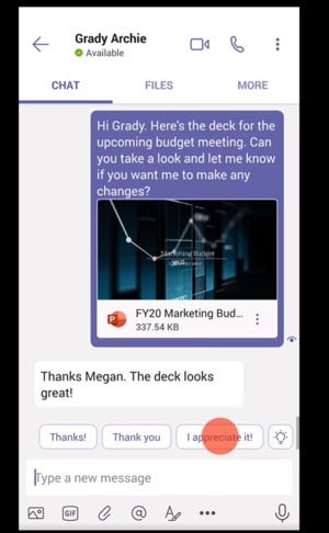 Microsoft teams suggested replies