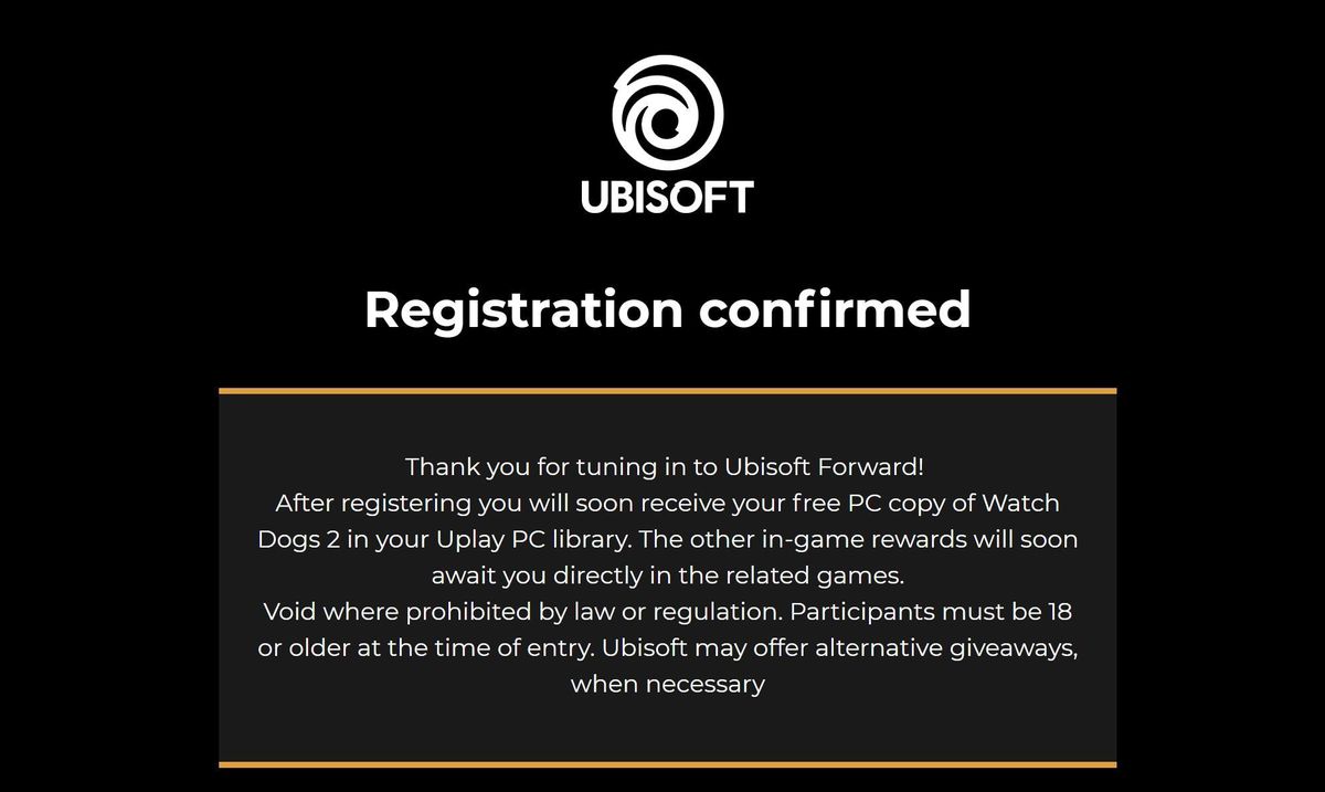 ubisoft registration confirmed