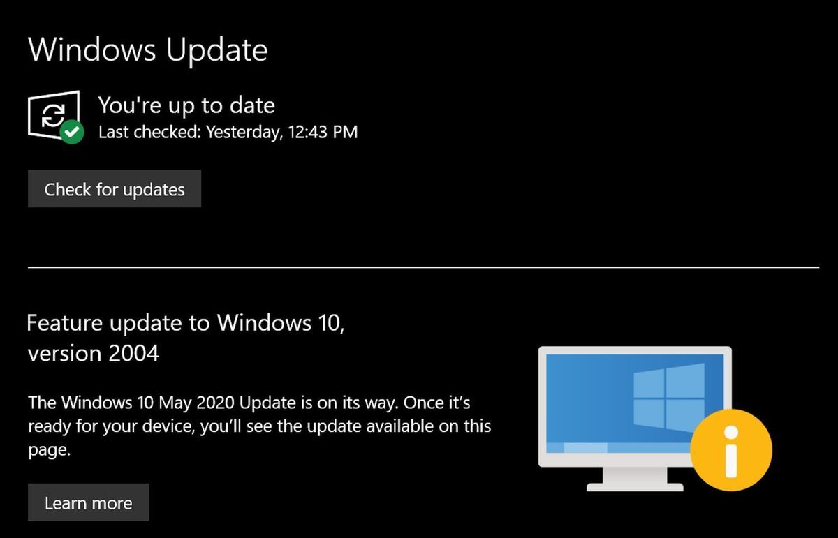 windows update 2004 may 2020