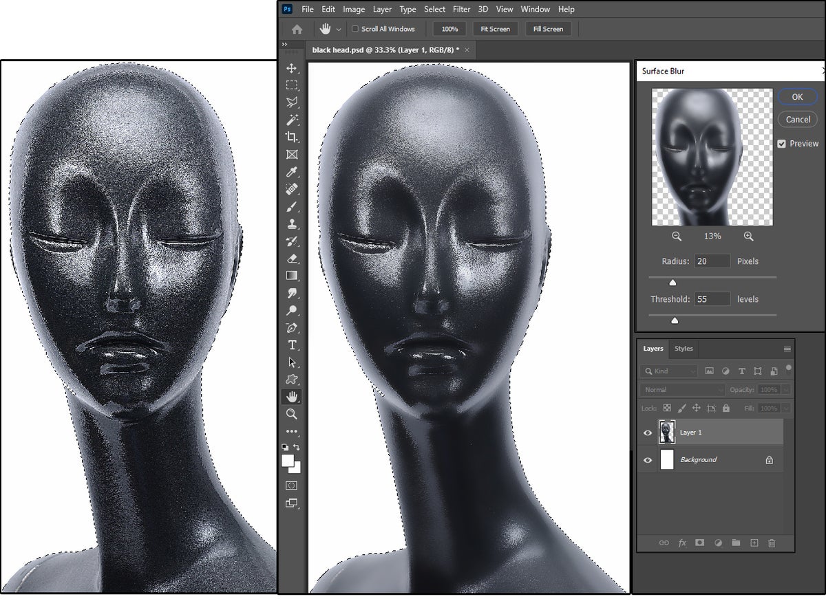 10 the surface blur can smooth out roughest surfaces
