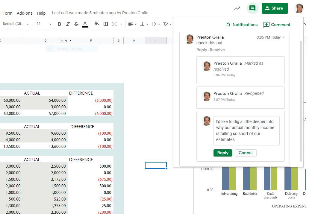 11 google sheets comment