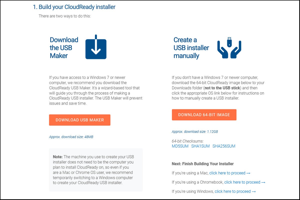 Neverware CloudReady Home Edition installation info