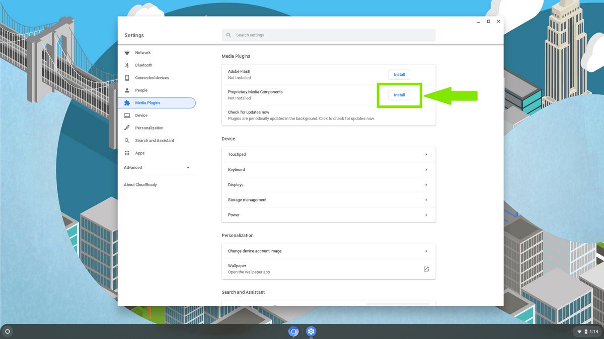 Neverware CloudReady Proprietary Media Components installation