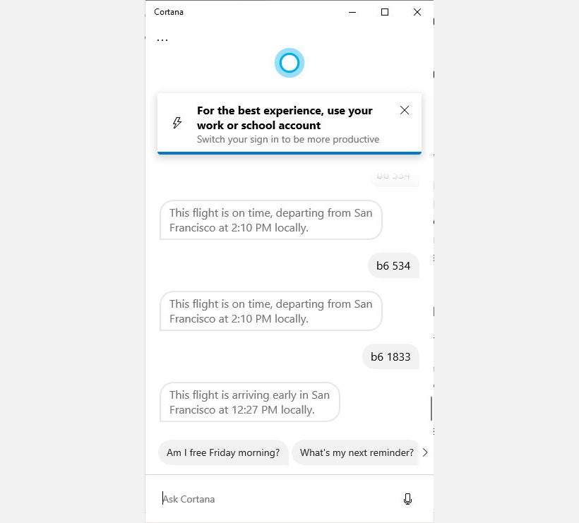 Cortana tips 7 track vuelos
