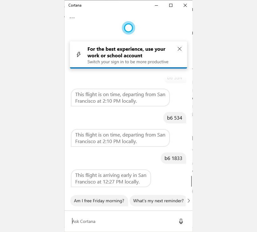 cortana tips 7 track flights