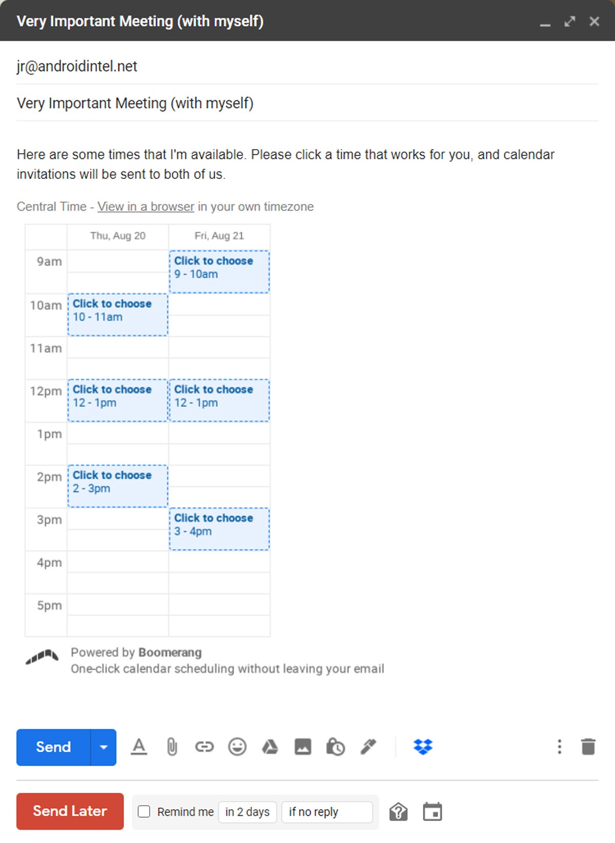 A superhandy new Calendar scheduling feature for Gmail Computerworld