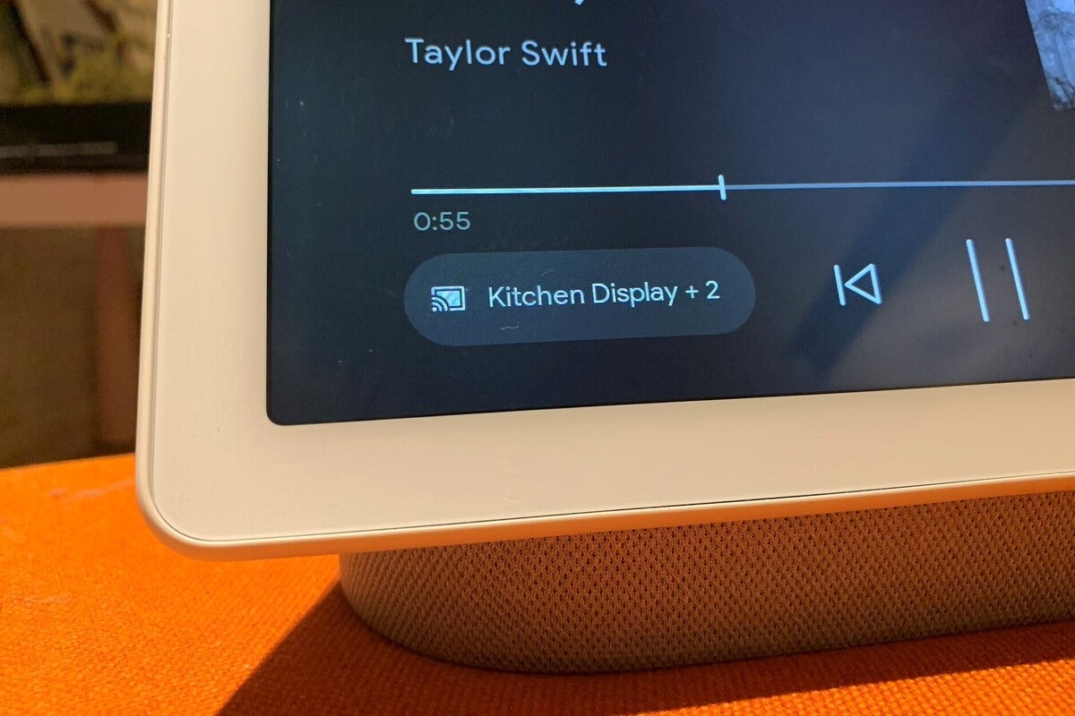 google nest display multi room audio button