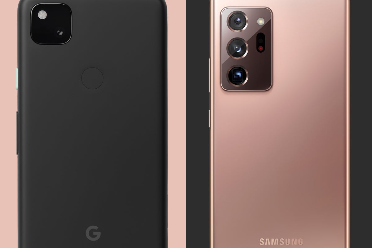 Image: The perfect contrast of the Pixel 4a and the Galaxy Note 20