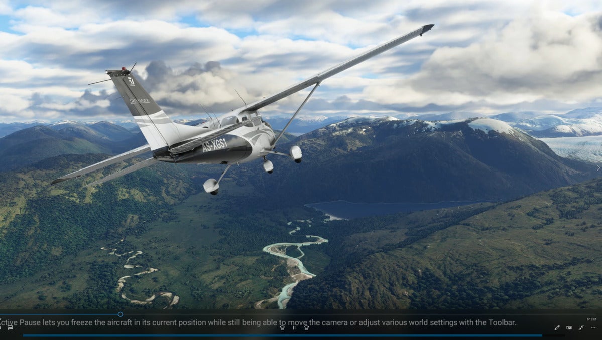 Microsoft Flight Simulator loading screen from video