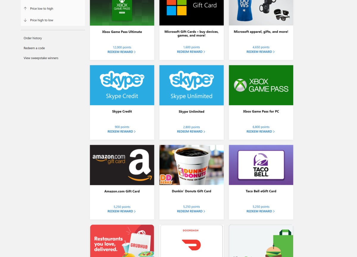 Microsoft Rewards users unable to redeem points & gift cards