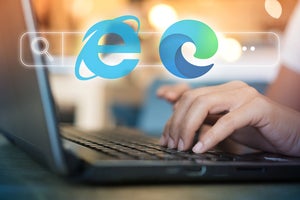Microsoft Internet Explorer 11 / IE11 / Microsoft Edge / browser search bar / laptop user