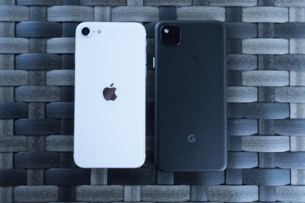 pixel 4a iphone se back